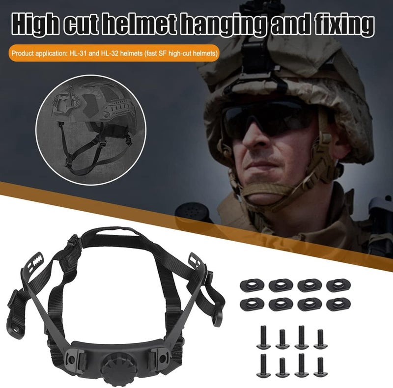 AZB Tactical Helmet Strap Adjustable Chin Strap Inner Suspension System with Bolts and Screws for Tactical Fast MICH IBH Airsoft Helmets - Image 2